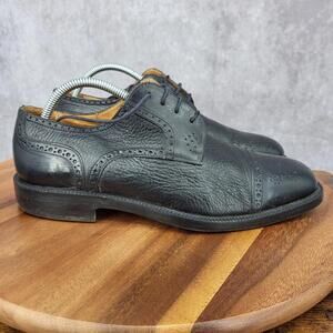 Johnston & Murphy Celina‎ Oxford Shoes Mens 8.5 Black Leather Cap Toe Dress Shoe